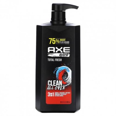 Axe, Hair, очищение всей поверхности, шампунь 3 в 1, кондиционер и гель для душа, Total Fresh, 828 мл (28 жидк. Унций) / Мужской шампунь | Аптека | V4.Ru: Маркетплейс