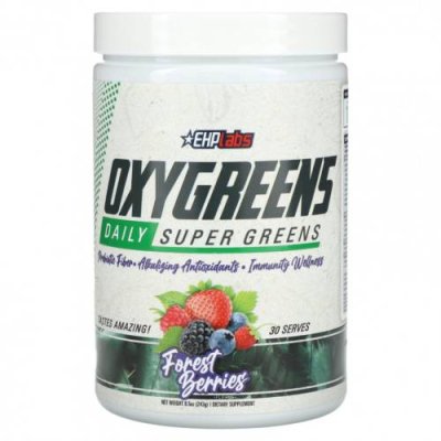 EHPlabs, Oxygreens Daily Super Greens, лесные ягоды, 243 г (8,5 унции) / Зеленые смеси | Аптека | V4.Ru: Маркетплейс