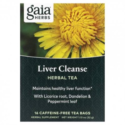 Gaia Herbs, Травяной чай для очищения печени, без кофеина, 16 чайных пакетиков, 32 г (1,13 унции) / Препараты для печени | Аптека | V4.Ru: Маркетплейс