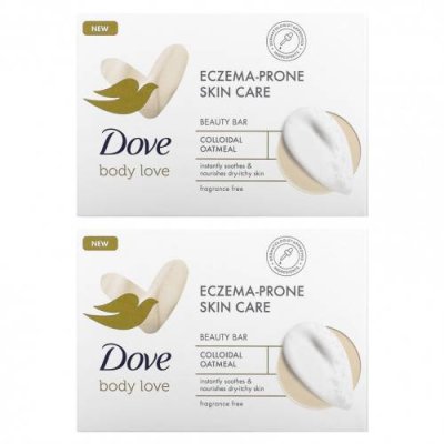 Dove, Body Love, мыло для ухода за кожей, склонной к экземе, без отдушек, 2 батончика по 106 г (3,75 унции) / Кусковое мыло | Аптека | V4.Ru: Маркетплейс