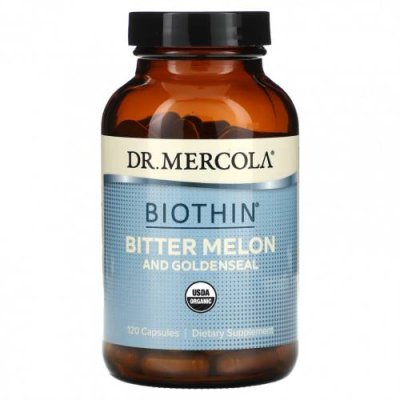 Dr. Mercola, Biothin, горькая дыня и желтокорень, 120 капсул / Момордика | Аптека | V4.Ru: Маркетплейс