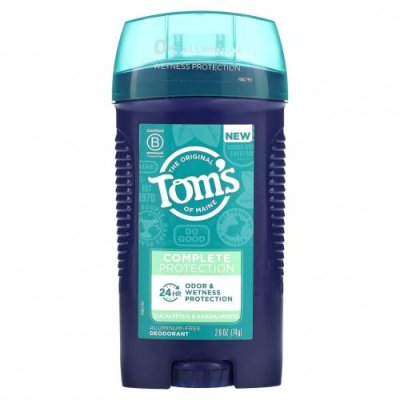 Tom's of Maine, Дезодорант для комплексной защиты без алюминия, эвкалипт и сандал, 74 г (2,6 унции) / Дезодоранты | Аптека | V4.Ru: Маркетплейс