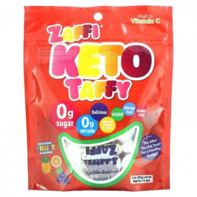 Zollipops, Zaffi, Keto Taffy, фрукты, 85 г (3 унции) / Леденцы | Аптека | V4.Ru: Маркетплейс