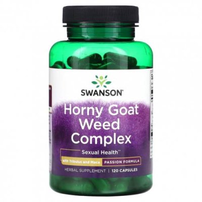 Swanson, Комплекс Horny Goat Weed с трибулусом и макой, 120 капсул / Горянка | Аптека | V4.Ru: Маркетплейс