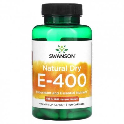 Swanson, Natural Dry E-400, 268 мг (400 МЕ), 100 капсул / Витамин Е | Аптека | V4.Ru: Маркетплейс