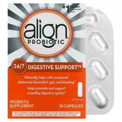 Align Probiotics, Поддержка пищеварения 24/7, добавка с пробиотиками, 56 капсул / Бифидобактерии | Аптека | V4.Ru: Маркетплейс