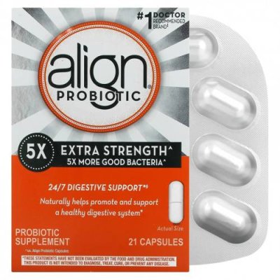 Align Probiotics, Поддержка пищеварения 24/7, добавка с пробиотиками, с повышенной силой действия, 21 капсула / Бифидобактерии | Аптека | V4.Ru: Маркетплейс