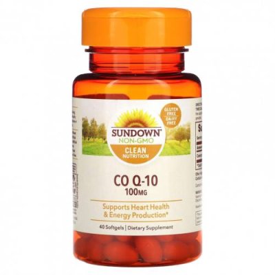 Sundown Naturals, Co Q-10, 100 мг, 40 мягких таблеток / Коэнзим Q10 (CoQ10) | Аптека | V4.Ru: Маркетплейс