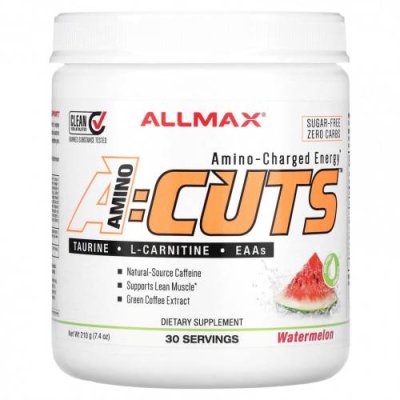 ALLMAX, ACUTS, Energy-Charged Energy, арбуз, 210 г (7,4 унции) / КЛК (конъюгированная линолевая кислота) | Аптека | V4.Ru: Маркетплейс