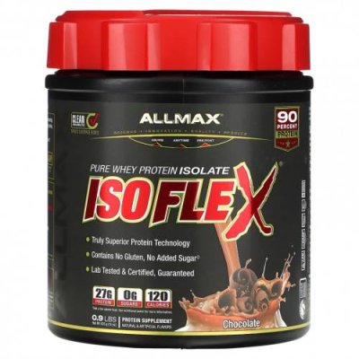 ALLMAX, Isoflex, чистый изолят сывороточного протеина, шоколад, 425 г (0,9 фунта) / Изолят сывороточного протеина | Аптека | V4.Ru: Маркетплейс