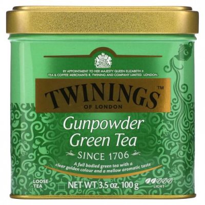 Twinings, Рассыпной зеленый чай Gunpowder, светлый, 100 г (3,53 унции) / Зеленый чай, продукты | Аптека | V4.Ru: Маркетплейс