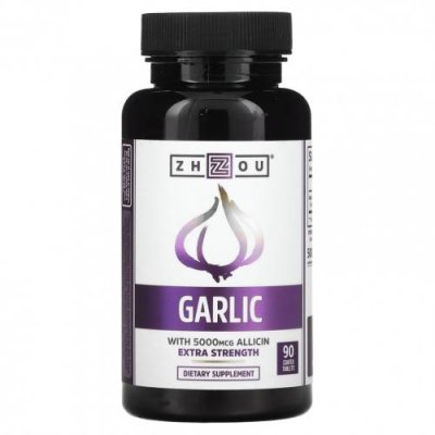 Zhou Nutrition, Garlic Extra Strength, 90 таблеток, покрытых оболочкой / Чеснок | Аптека | V4.Ru: Маркетплейс