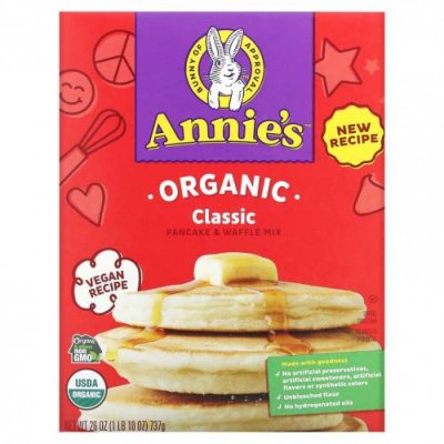 Annie's Homegrown, Organic Classic Pancake & Waffle Mix , 26 oz (737 g) / Смеси для блинов и вафель | Аптека | V4.Ru: Маркетплейс