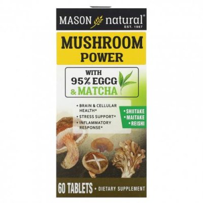 Mason Natural, Mushroom Power, 60 таблеток / Грибные смеси | Аптека | V4.Ru: Маркетплейс