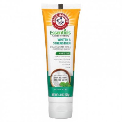 Arm & Hammer, Whiten & Strengthen, зубная паста с незаменимыми фторами, свежая мята, 121 г (4,3 унции) / Зубная паста | Аптека | V4.Ru: Маркетплейс