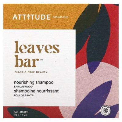 ATTITUDE, Leaves Bar, питательный шампунь, сандаловое дерево, 113 г (4 унции) / Шампунь | Аптека | V4.Ru: Маркетплейс