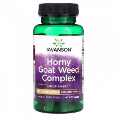 Swanson, Комплекс Horny Goat Weed с трибулусом и макой, 60 капсул / Горянка | Аптека | V4.Ru: Маркетплейс