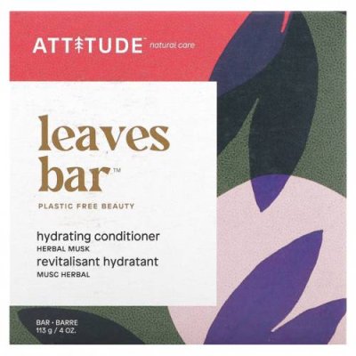 ATTITUDE, Leaves Bar, увлажняющий батончик-кондиционер, травяной мускус, 113 г (4 унции) / Кондиционер | Аптека | V4.Ru: Маркетплейс