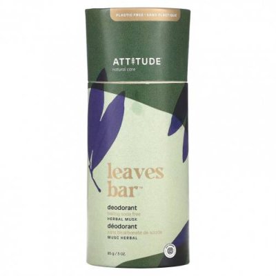 ATTITUDE, Leaves Bar, Deodorant, Herbal Musk, 3 oz (85 g) / Дезодоранты | Аптека | V4.Ru: Маркетплейс