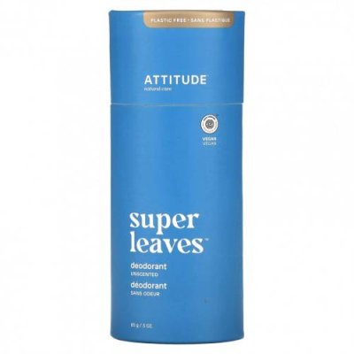 ATTITUDE, Дезодорант Super Leaves, без запаха, 85 г (3 унции) / Дезодоранты | Аптека | V4.Ru: Маркетплейс