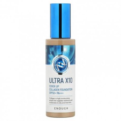 Enough, Ultra 10X Cover Up Collagen Foundation, SPF 50+ PA +++, # 21, 100 г (3,53 унции) / Тональная основа | Аптека | V4.Ru: Маркетплейс