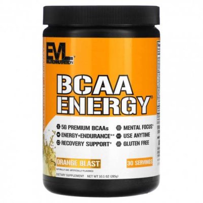 EVLution Nutrition, BCAA ENERGY, апельсиновый сок, 285 г (10,1 унции) / BCAA | Аптека | V4.Ru: Маркетплейс