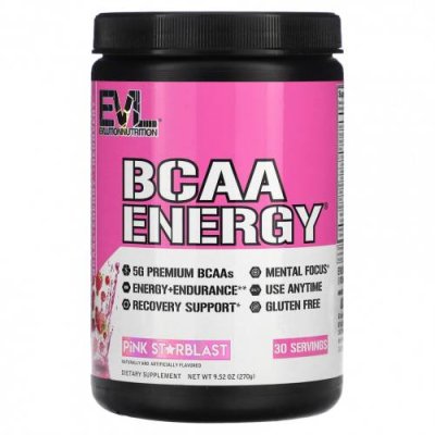 EVLution Nutrition, BCAA ENERGY, Pink Starblast, 270 г (9,52 унции) / BCAA | Аптека | V4.Ru: Маркетплейс