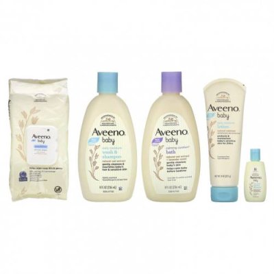 Aveeno, Baby, Welcome Little One, подарочная корзина, набор из 6 предметов / Средство для купания и гель для душа для малышей | Аптека | V4.Ru: Маркетплейс