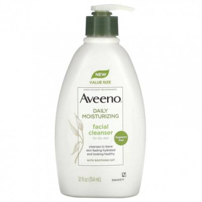 Aveeno, Ежедневное увлажнение, очищающее средство для лица, без отдушек, 354 мл (12 жидк. Унций) / Очищающие средства для лица | Аптека | V4.Ru: Маркетплейс