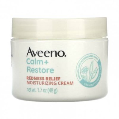 Aveeno, Calm + Restore, увлажняющий крем для снятия покраснений, для чувствительной кожи, без отдушек, 48 г (1,7 унции) / Увлажняющие средства для лица | Аптека | V4.Ru: Маркетплейс