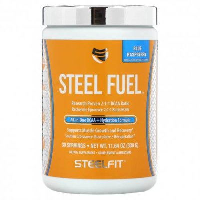 SteelFit, Steel Fuel, универсальное средство с разветвленной цепью (BCAA + Hydration Formula), голубая малина, 330 г (11,64 унции) / BCAA | Аптека | V4.Ru: Маркетплейс