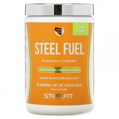 SteelFit, Steel Fuel, универсальное средство с разветвленной цепью и BCAA + увлажняющая добавка, лимон и лайм, 330 г (11,64 унции) / BCAA | Аптека | V4.Ru: Маркетплейс