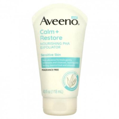 Aveeno, Calm + Restore, питательное отшелушивающее средство с ПГК, без отдушек, 118 мл (4 жидк. Унции) / Эксфолиаторы и скрабы | Аптека | V4.Ru: Маркетплейс