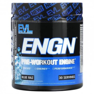 EVLution Nutrition, ENGN, Pre-Workout Engine, Blue Raz, 312 г (11 унций) / Стимуляторы | Аптека | V4.Ru: Маркетплейс