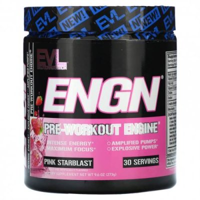 EVLution Nutrition, ENGN, Pre-Workout Engine, Pink Starblast, 273 г (9,6 унции) / Кофеин | Аптека | V4.Ru: Маркетплейс