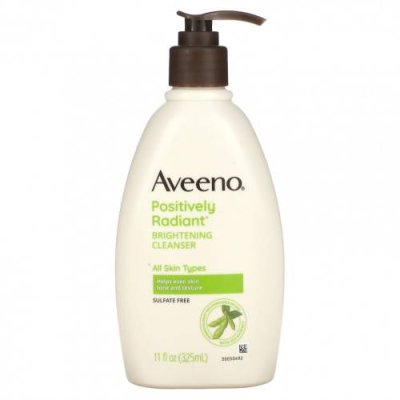 Aveeno, Positively Radiant, осветляющее очищающее средство, 325 мл (11 жидк. Унций) / Очищающие средства для лица | Аптека | V4.Ru: Маркетплейс