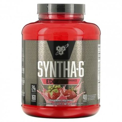 BSN, Syntha-6 Edge, смесь протеина в порошке, клубничный молочный коктейль, 1,82 кг (4,01 фунта) / Сывороточные белковые смеси | Аптека | V4.Ru: Маркетплейс