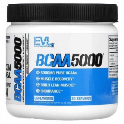 EVLution Nutrition, BCAA5000, без добавок, 5000 мг, 150 г (5,3 унции) / BCAA | Аптека | V4.Ru: Маркетплейс