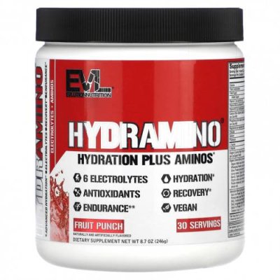 EVLution Nutrition, HydrAmino, фруктовый пунш, 246 г (8,7 унции) / Гидратация и электролиты | Аптека | V4.Ru: Маркетплейс