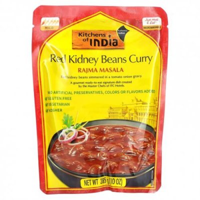 Kitchens of India, Rajma Masala, красная фасоль, карри, неострый, 285 г (10 унций) / Готовые блюда | Аптека | V4.Ru: Маркетплейс