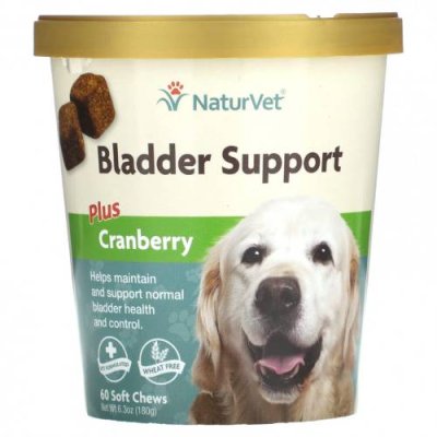 NaturVet, Bladder Support Plus Cranberry, для собак, 60 жевательных таблеток, 180 г (6,3 унции) / Добавки для питомцев | Аптека | V4.Ru: Маркетплейс