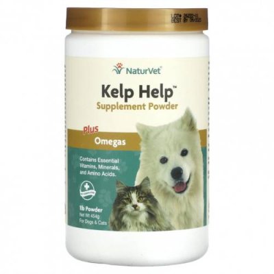 NaturVet, Порошковая добавка Kelp Help Plus Omegas, для собак и кошек, 454 г (1 фунт) / Добавки для питомцев | Аптека | V4.Ru: Маркетплейс