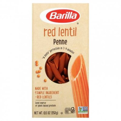 Barilla, Red Lentil Penne , 8.8 oz (250 g) / Паста | Аптека | V4.Ru: Маркетплейс