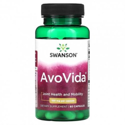 Swanson, AvoVida, 100 мг, 60 капсул / Кости, суставы и хрящи | Аптека | V4.Ru: Маркетплейс