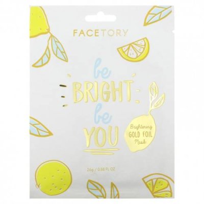 FaceTory, Be Bright Be You, осветляющая маска с золотой фольгой, 1 шт., 26 г (0,88 жидк. Унции) / Тканевые маски | Аптека | V4.Ru: Маркетплейс