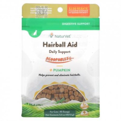 NaturVet, Scoopables, Ежедневная поддержка Hairball Aid + тыква, для кошек, лосось, 45 мерных ложек, 157,5 г (5,5 унции) / Уход за волосами для питомцев | Аптека | V4.Ru: Маркетплейс