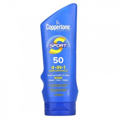 Coppertone, Sport, солнцезащитный лосьон, эффективность 4-в-1, SPF 50, 207 мл (7 жидк. Унций) / Солнцезащитные средства | Аптека | V4.Ru: Маркетплейс