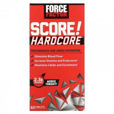 Force Factor, Score! Hardcore`` 60 таблеток / Добавки для мужчин | Аптека | V4.Ru: Маркетплейс