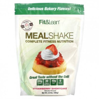 Fit & Lean, Meal Shake, Complete Fitness Nutrition, клубничное песочное печенье, 365 г (0,8 фунта) / Заменители пищи | Аптека | V4.Ru: Маркетплейс