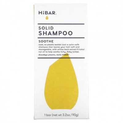 HiBAR, Solid Shampoo, Soothe, 1 шт., 90 г (3,2 унции) / Шампунь | Аптека | V4.Ru: Маркетплейс